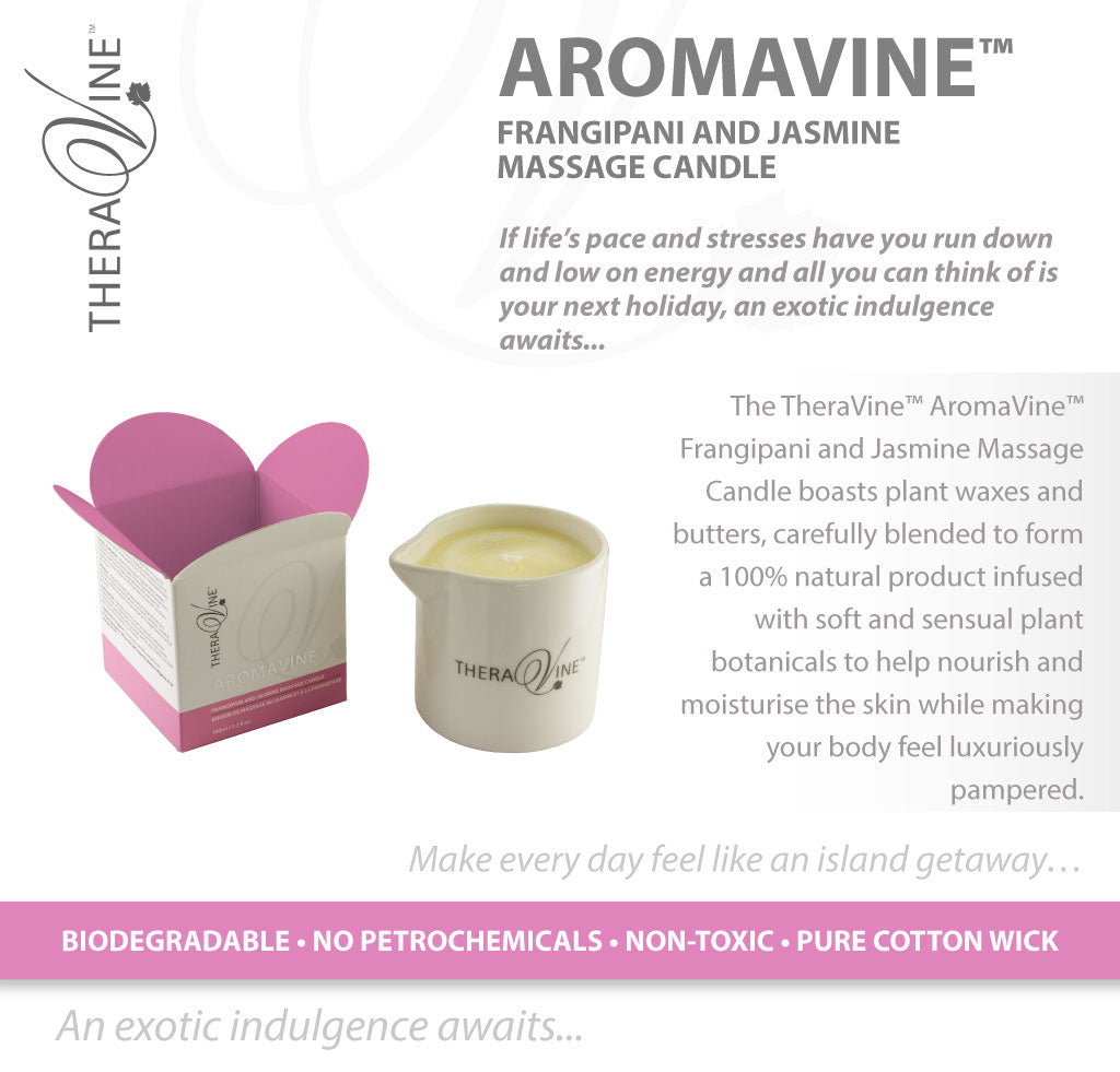 Theravine Aromavine Frangipani & Jasmine Massage Candle - 100ml