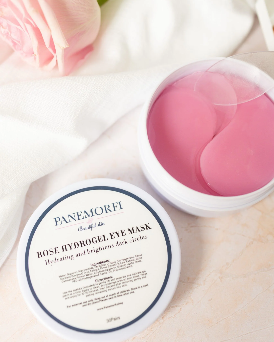 Panemorfi Rose Hydrogel Eye Masks